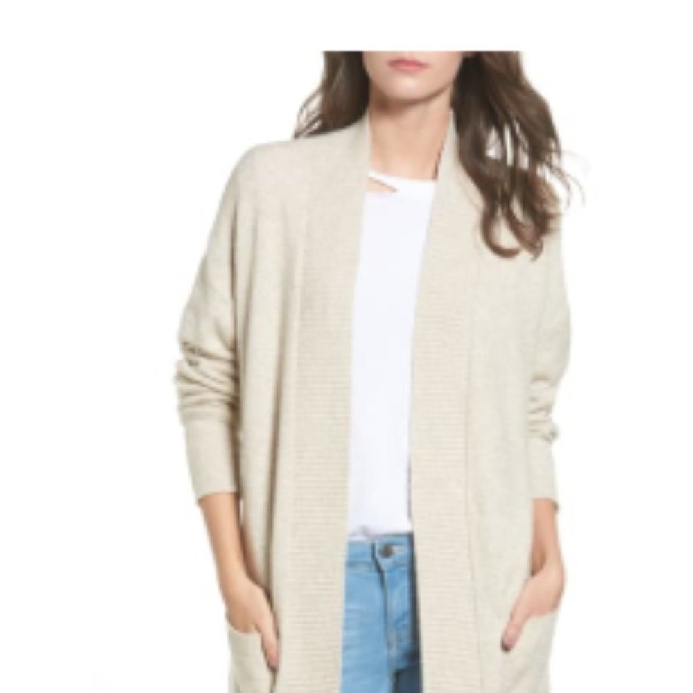 BP. Rib Trim Long Cardigan